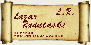 Lazar Radulaški vizit kartica